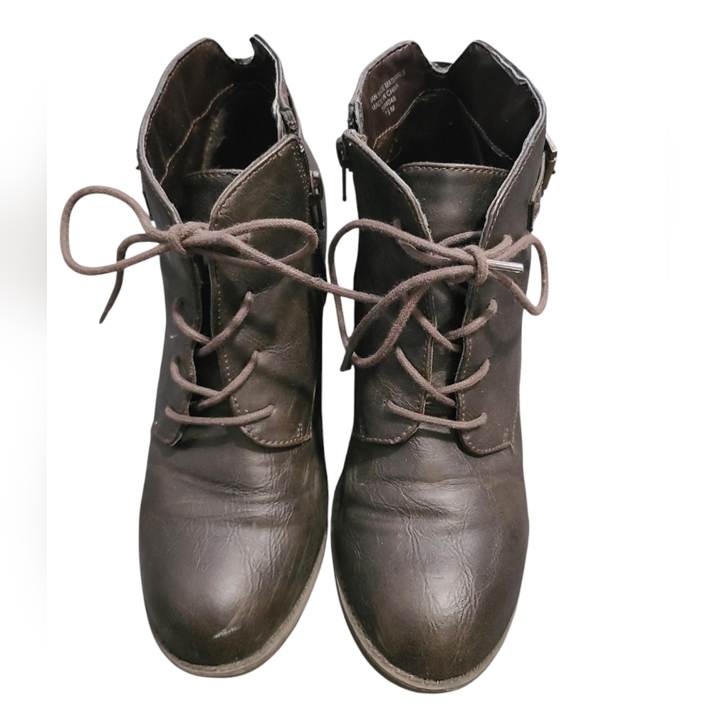 DIBA brown lace up booties 7 1/2